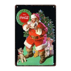 cucciolo santa coca cola placcato metallico vintage