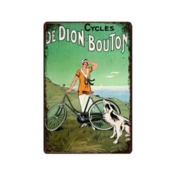 pulsante de dion cycles placca metallica vintage