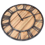 orologio industriale legno e metallo