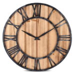 orologio industriale legno e metallo