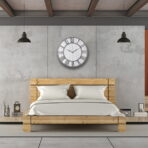 orologio industriale in legno
