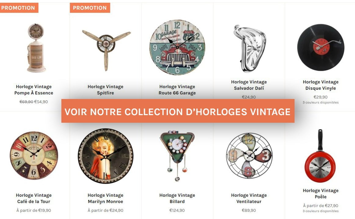 idee cadeau deco vintage horloge vintage