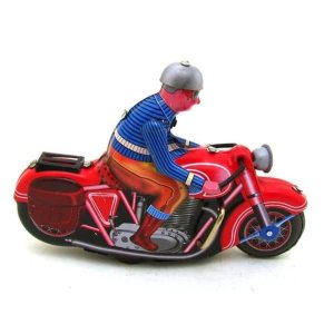 giocattolo vecchia moto in latta