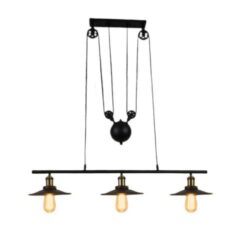 lampadario industriale a 3 lampade