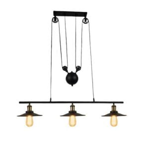 lampadario industriale a 3 lampade