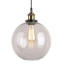 lampadario vintage con sfera di vetro