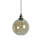 lampadario vintage con sfera di vetro