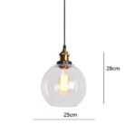 lampadario vintage con sfera di vetro