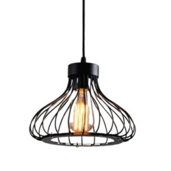 lampadario gabbia industriale