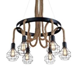 lampadario industriale in corda