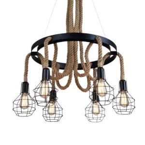 lampadario industriale in corda