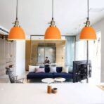 lampadario arancio vintage