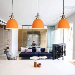 lampadario arancio vintage