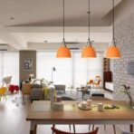 lampadario arancio vintage