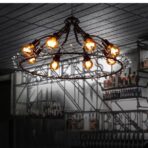lampadario industriale nero 1