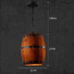 lampadario botte legno