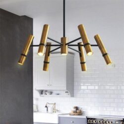 lampadario tubo metallo