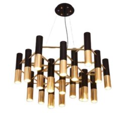 lampadario a tubo nero