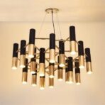 lampadario a tubo nero