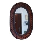 specchio ovale in bambu