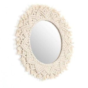 specchio rotondo macrame