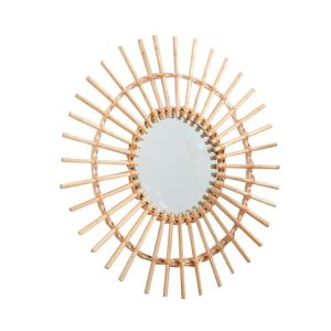 specchio vintage in rattan