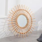 specchio vintage in rattan
