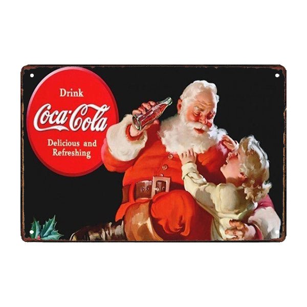 placca metallo vintage santa coca cola nipote placca metallo vintage santa coca cola nipote