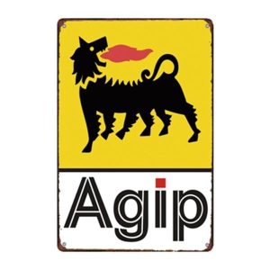 placca metallo vintage agip
