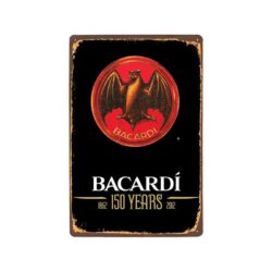 placca metallo vintage bacardi 150 anni