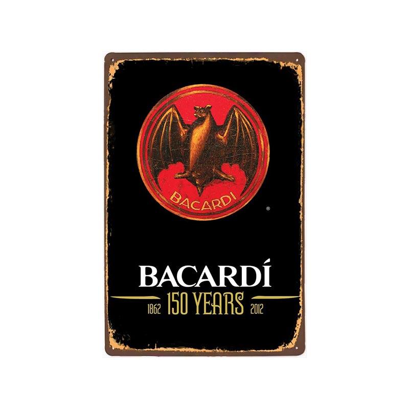 placca metallo vintage bacardi 150 anni placca metallo vintage bacardi 150 anni
