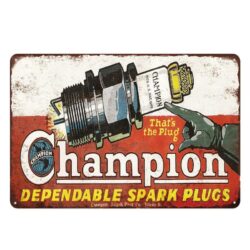 placca metallo candele vintage champion affidabili