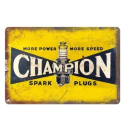 placca metallo candele vintage champion