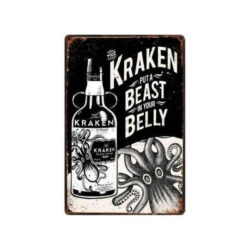placca metallo kraken vintage