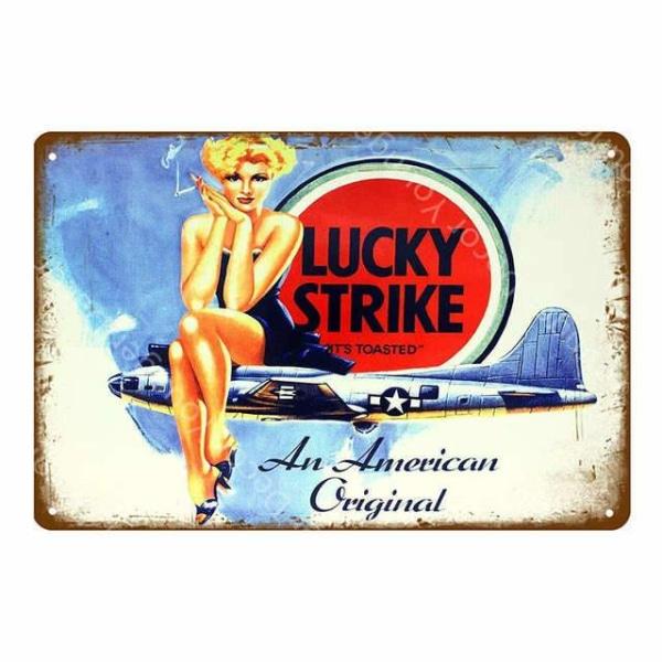 placca metallo vintage lucky strike placca metallo vintage lucky strike