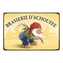 chouffe birra piatto metallo