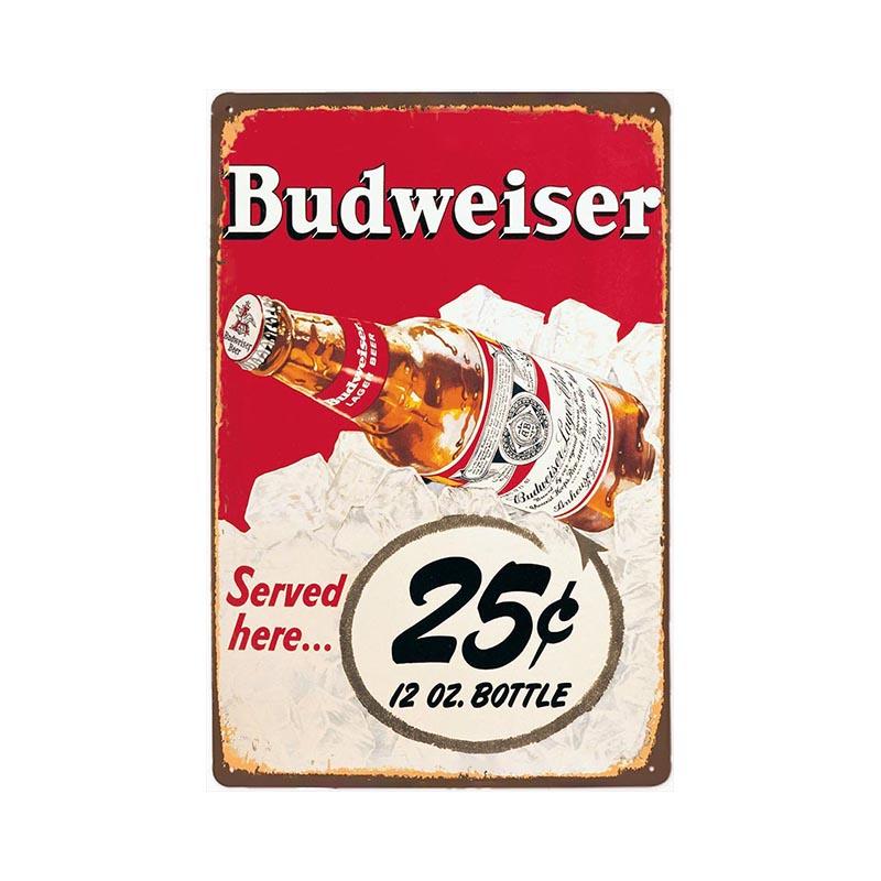 placca metallo budweiser vintage placca metallo budweiser vintage