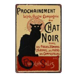 placca metallo gatto nero