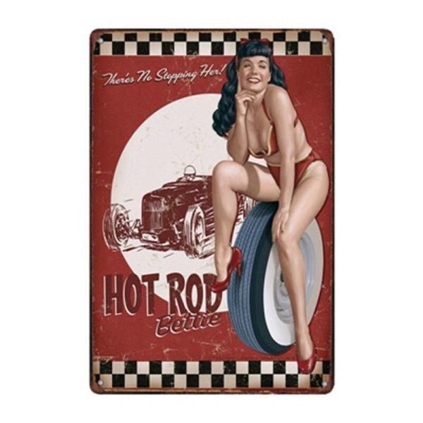 placca pin up in metallo deco placca pin up in metallo deco
