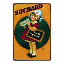 placca metallo vintage cioccolato suchard