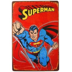 placca metallo superman vintage
