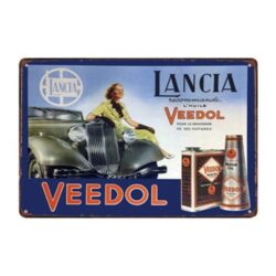 placca metallo veedol vintage