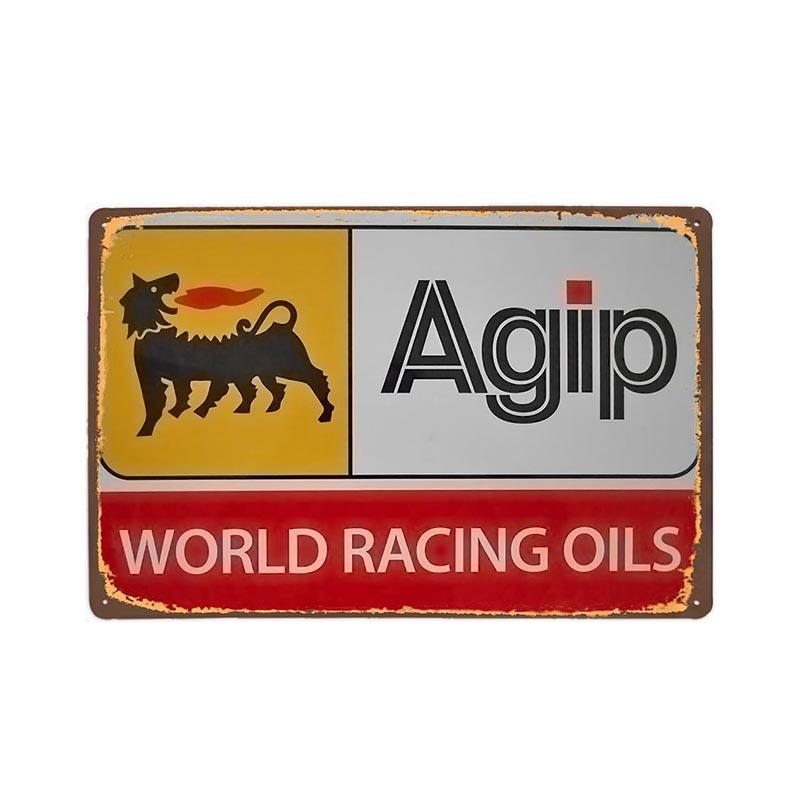 placca metallo vintage agip world racing oil placca metallo vintage agip world racing oil
