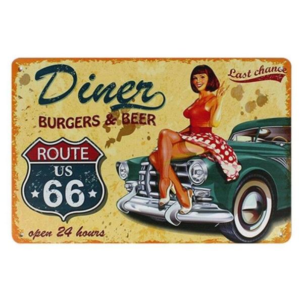 placca metallo vintage americana