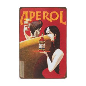 placca metallo vintage aperol