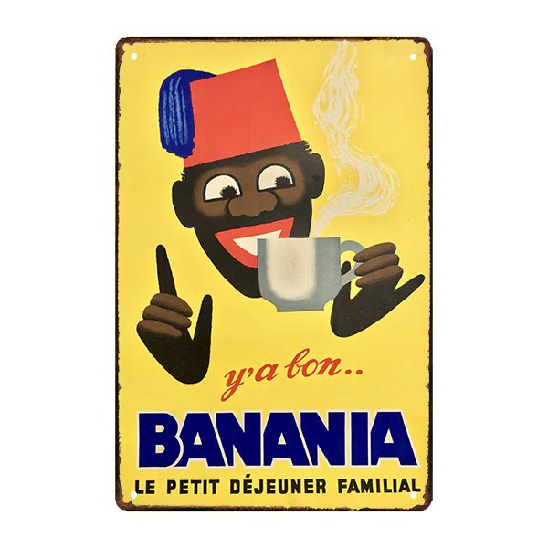 placca metallo vintage banania