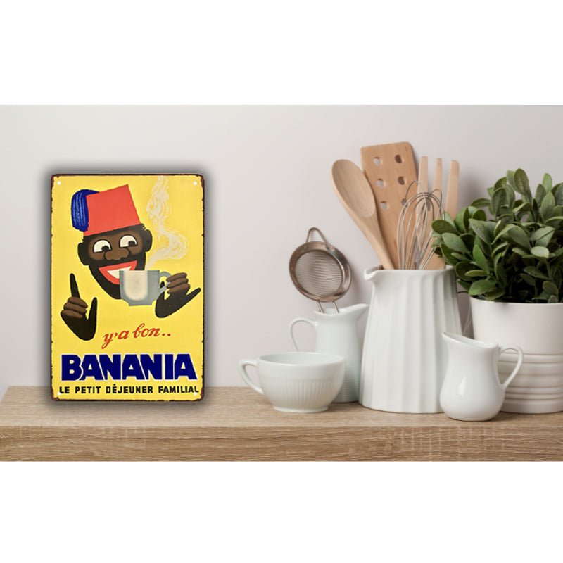 placca metallo vintage banania