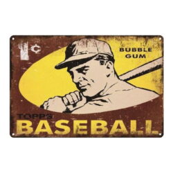piastra metallo vintage baseball bubble gum