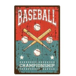 piastra metallo baseball vintage