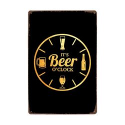 birra o orologio placca metallica vintage